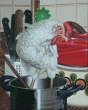 Ein Topf mit Huhn